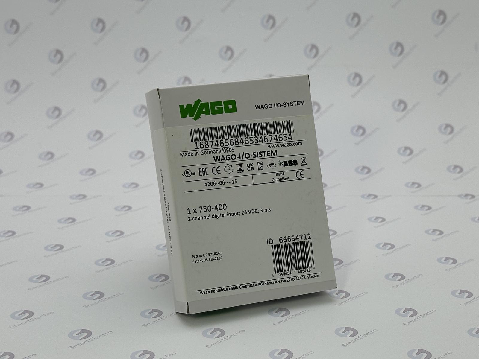 Wago 750-400 (2-канал. модуль дискретного ввода, 24 V DC, 3,0 мс)