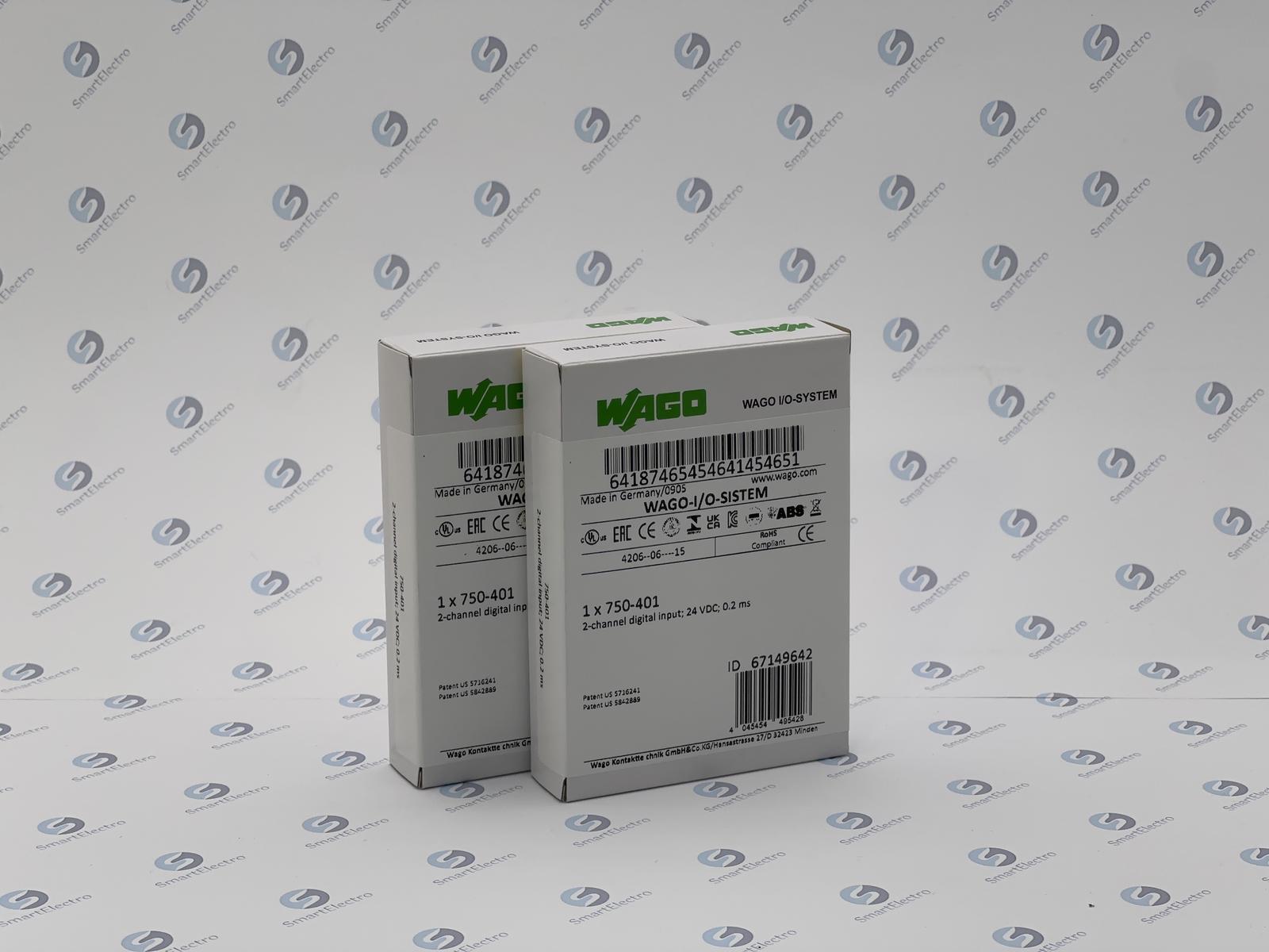 Wago 750-401 (2-кан. модуль дискретного ввода, 24 V DC, 0,2 мс)