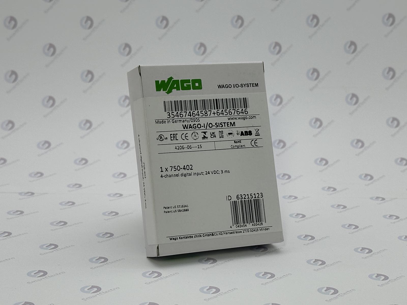 Wago 750-402 (4-канал. модуль дискретного ввода, 24 V DC, 3,0 мс)