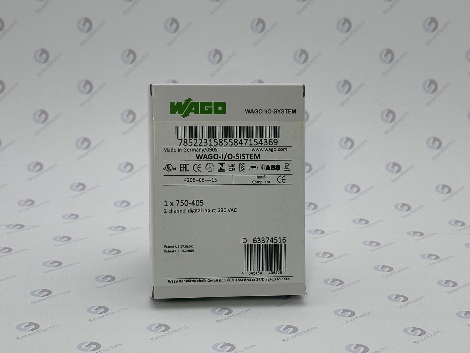 Wago 750-405 (2-канальный дискретный вход; 230 В перем.тока)