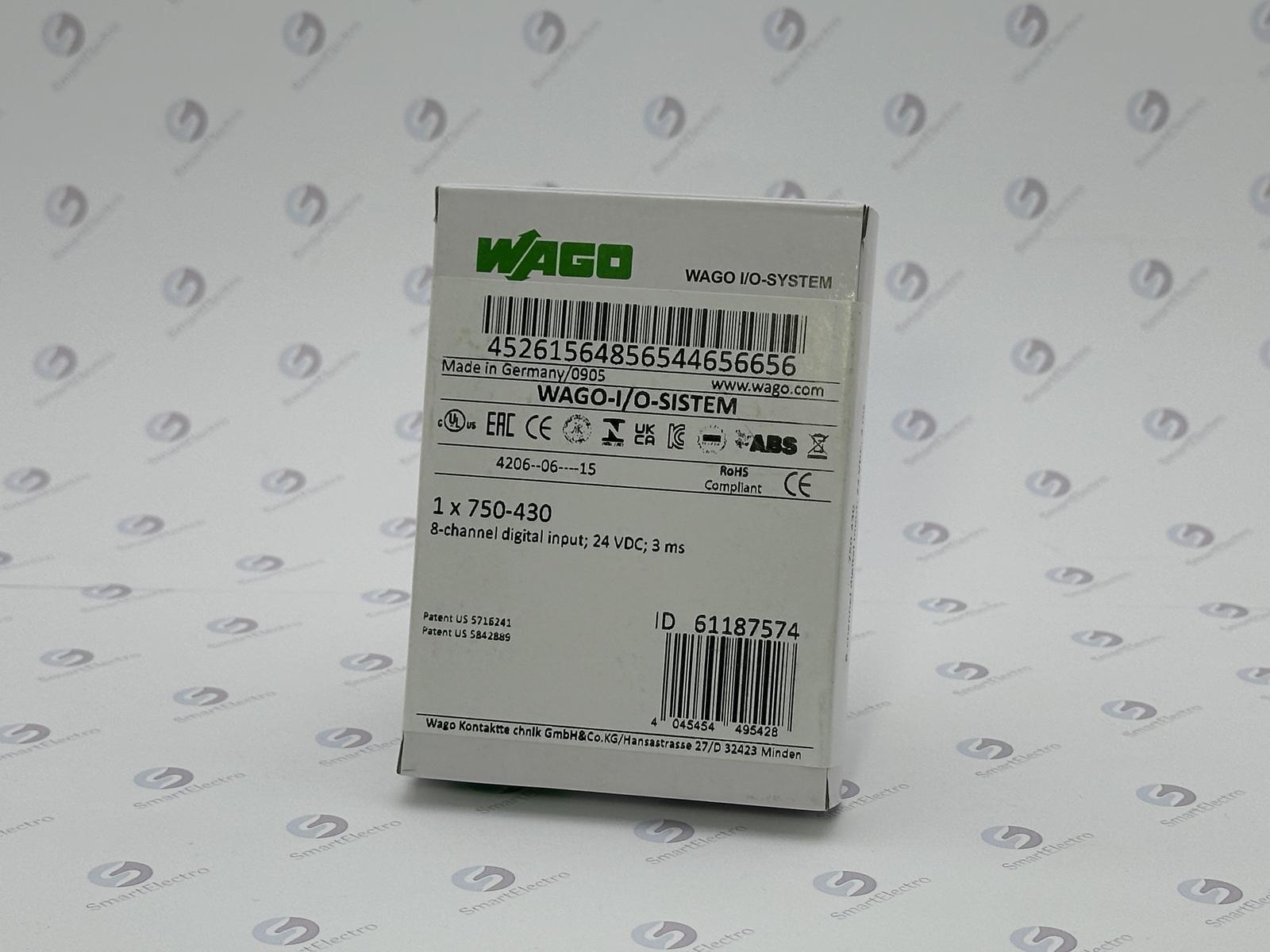 Wago 750-430 (8-канал. модуль дискретного ввода, 24 V DC, 3,0 мс)