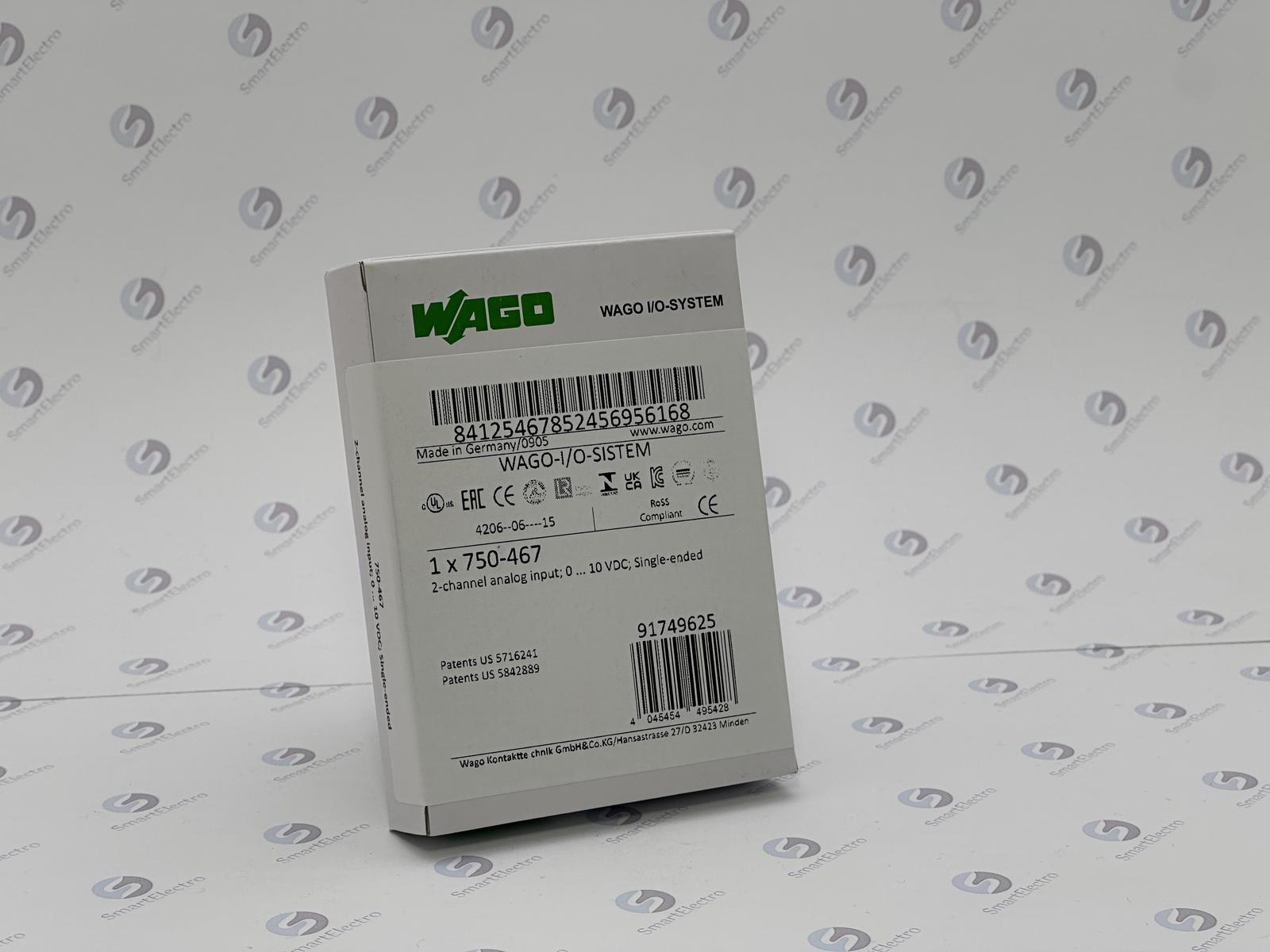 Wago 750-467 (2-канал. модуль аналогового ввода 0-10 В, с общим проводом)