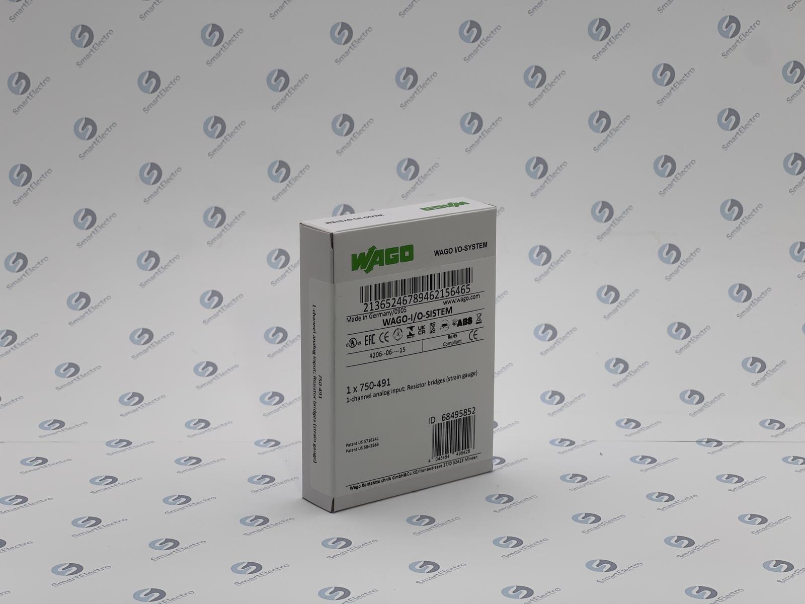 Wago 750-491 (1-канал. модуль аналогового ввода, для резисторных мостов (тензорезисторов))