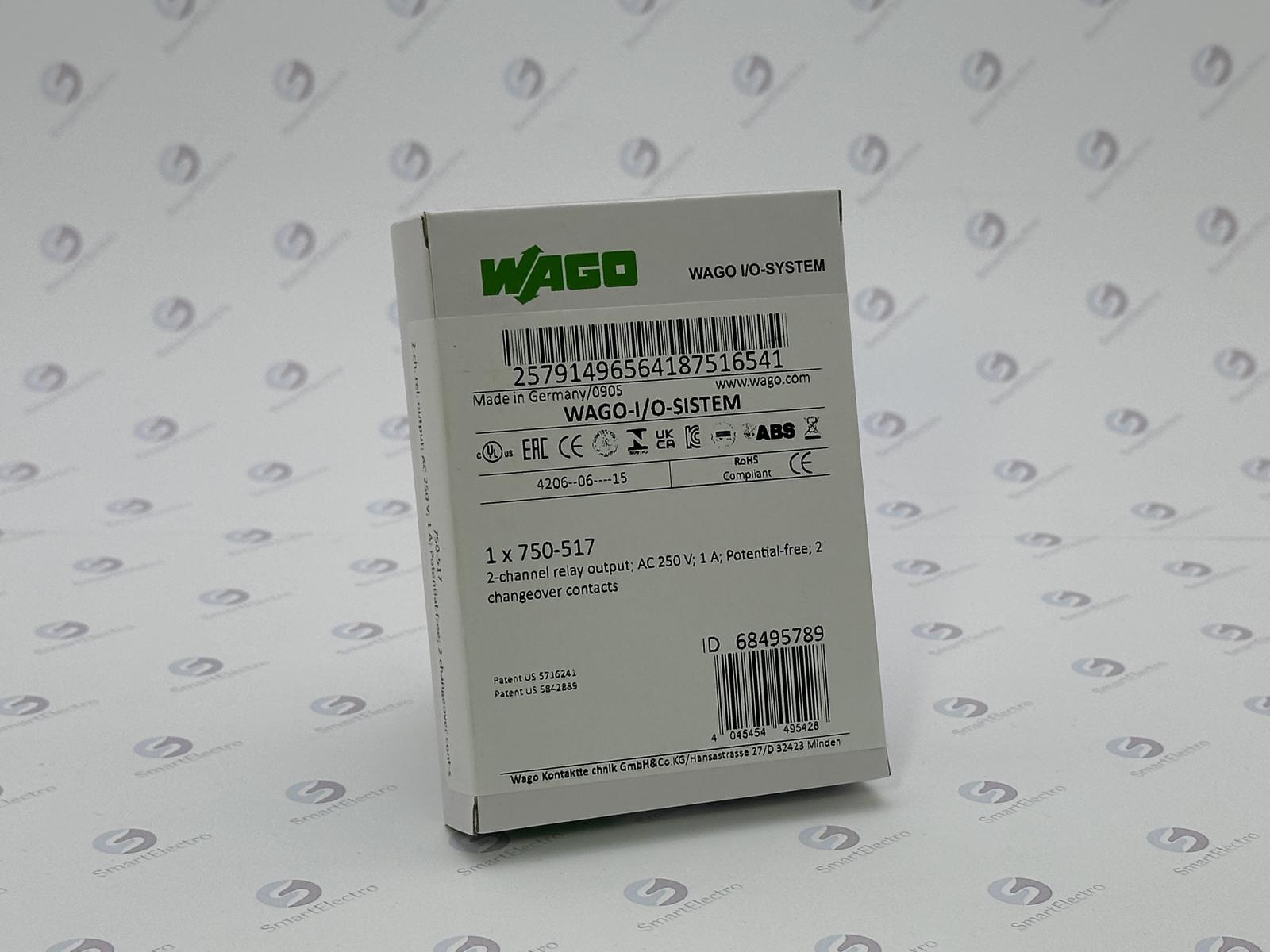 Wago 750-517 (2-канал. модуль релейного вывода, 250V AC, 0.5 A)